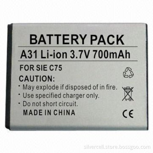 Li-ion Battery for Siemens A31 with 700mAh Capacity